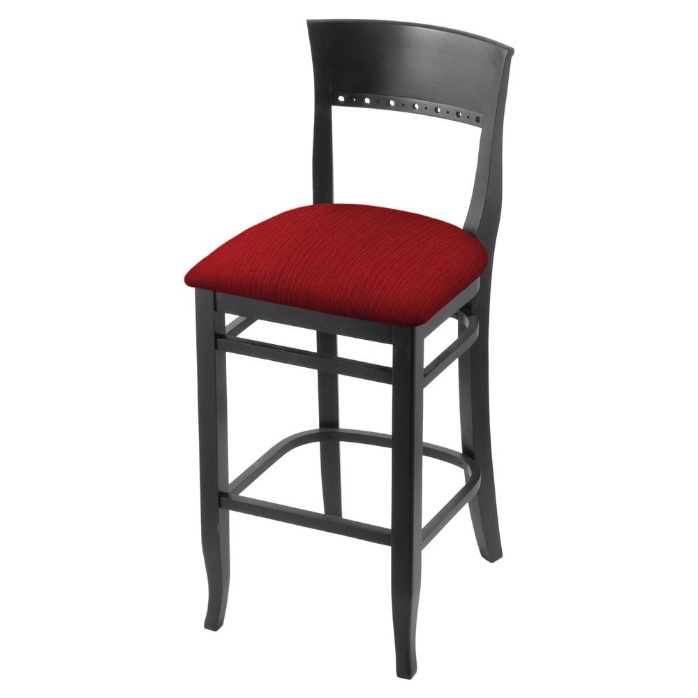 3160 30" Bar Stool with Black Finish and Graph Ruby Seat