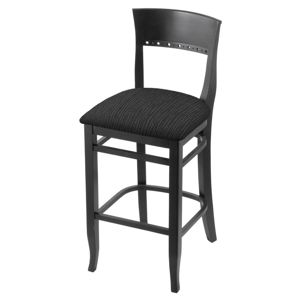 3160 30" Bar Stool with Black Finish and Graph Coal Seat