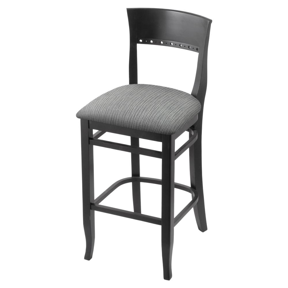 3160 30" Bar Stool with Black Finish and Graph Alpine Seat