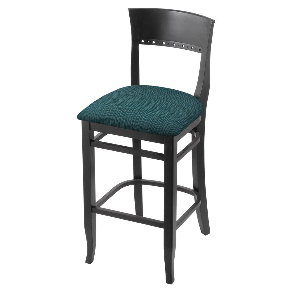 3160 30" Bar Stool with Black Finish and Graph Tidal Seat