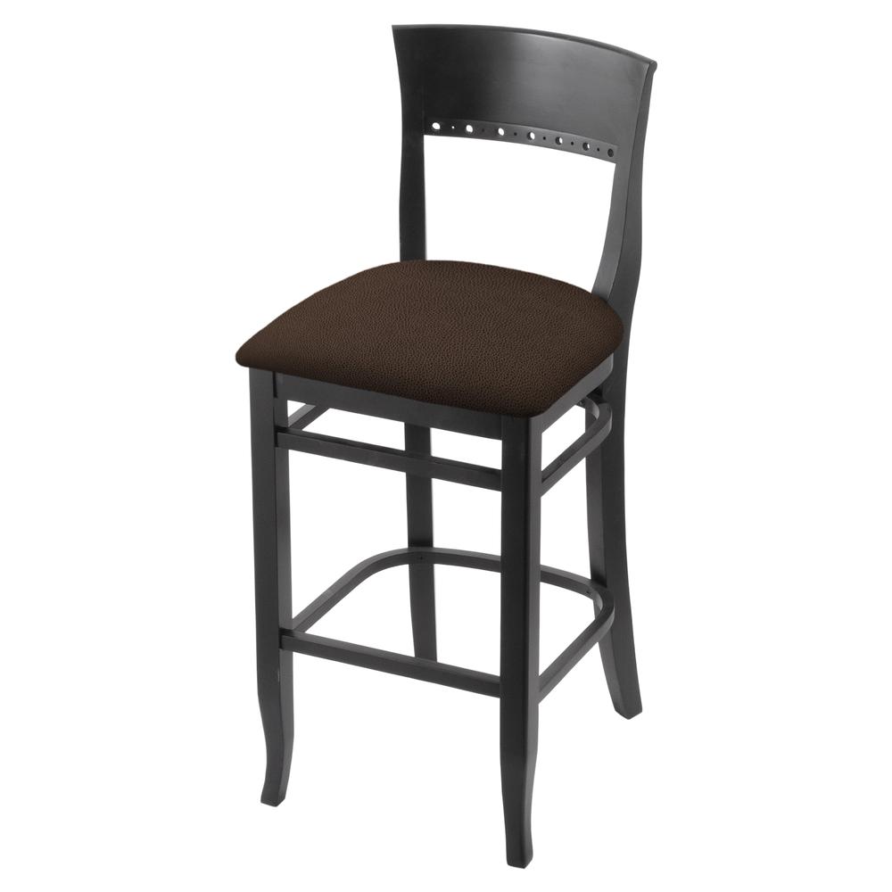 3160 30" Bar Stool with Black Finish and Rein Coffee Seat