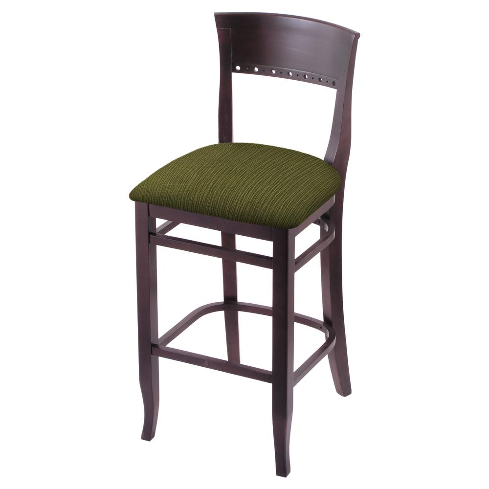 3160 30" Bar Stool with Dark Cherry Finish and Graph Parrot Seat