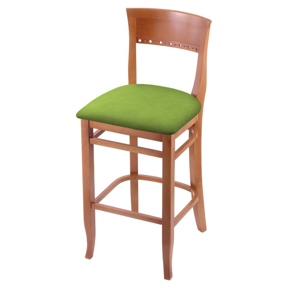 3160 30" Bar Stool with Medium Finish and Canter Kiwi Green Seat