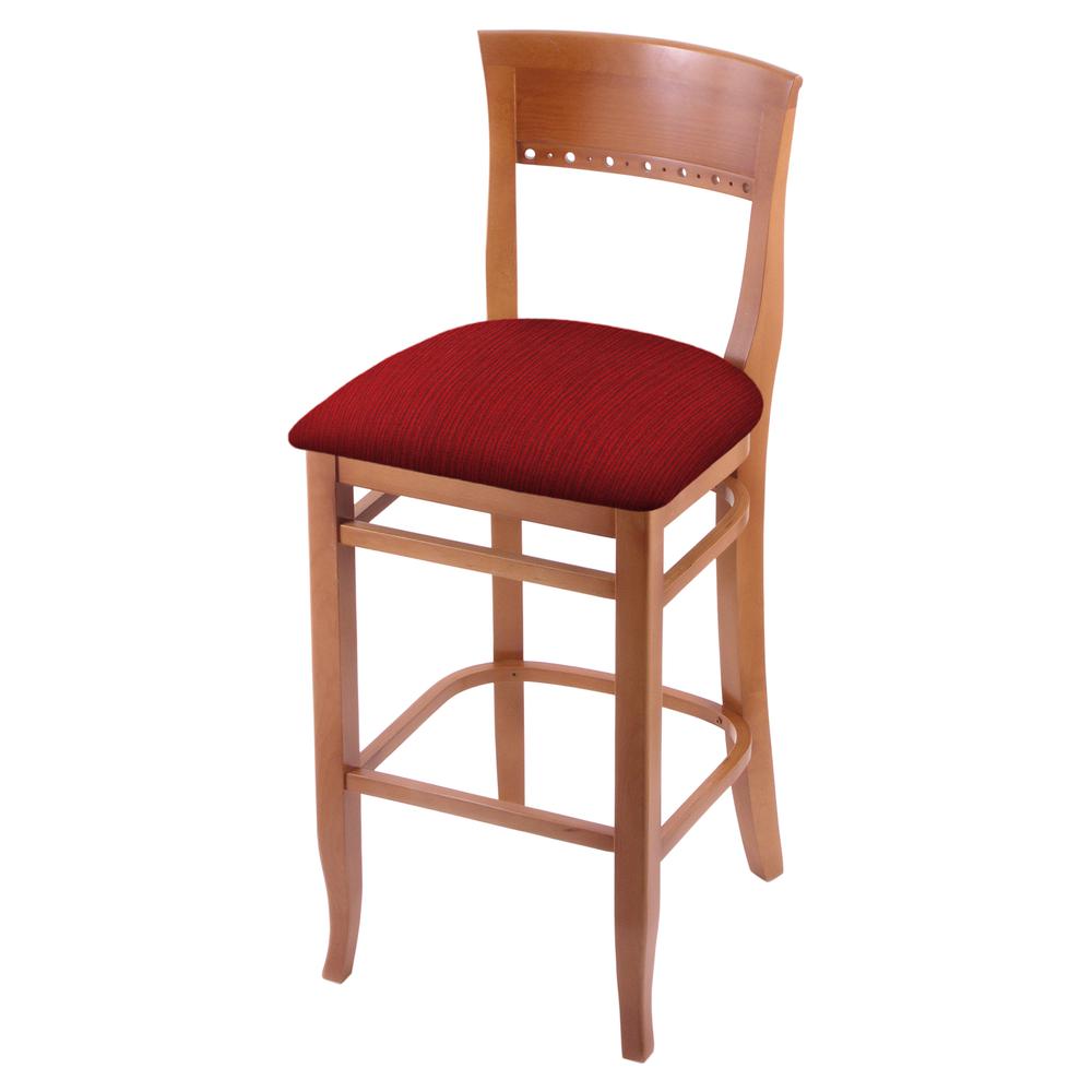 3160 30" Bar Stool with Medium Finish and Graph Ruby Seat
