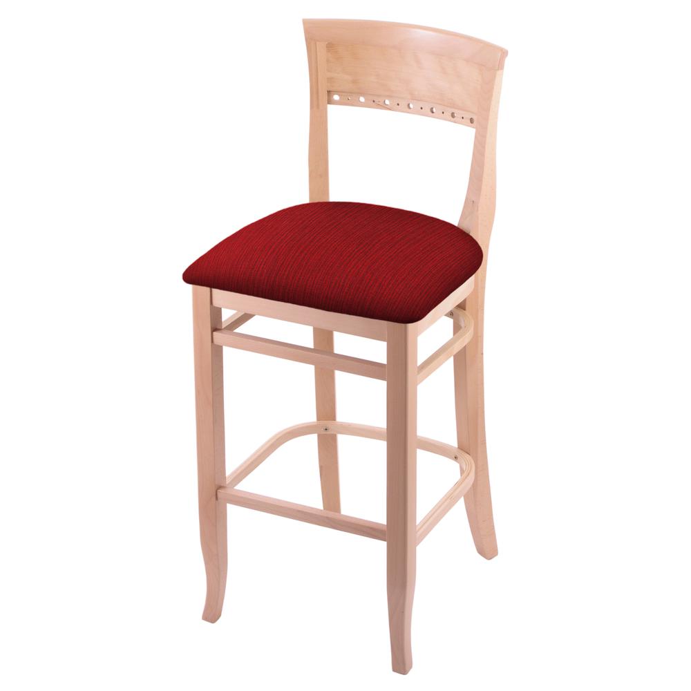 3160 30" Bar Stool with Natural Finish and Graph Ruby Seat