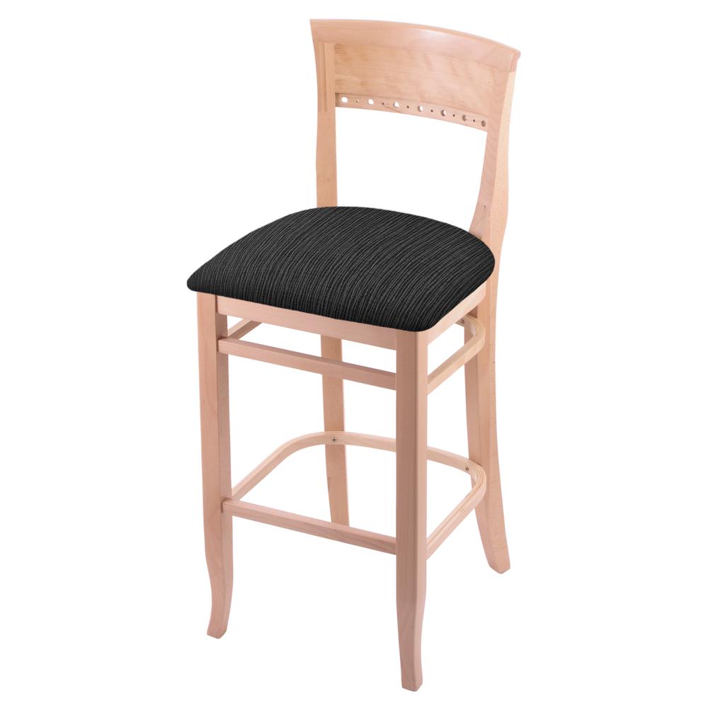 3160 30" Bar Stool with Natural Finish and Graph Coal Seat