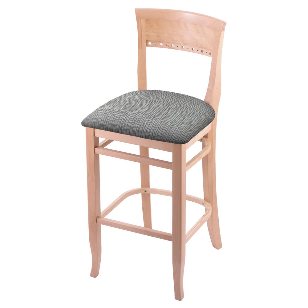 3160 30" Bar Stool with Natural Finish and Graph Alpine Seat