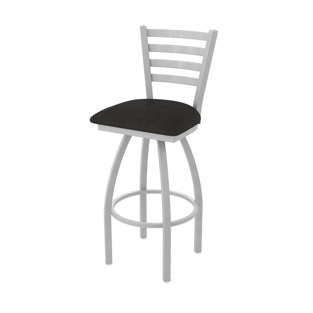 410 Jackie 36" Swivel Bar Stool with Anodized Nickel Finish and Canter Espresso Seat