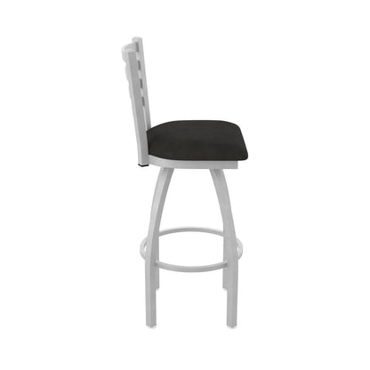 410 Jackie 36" Swivel Bar Stool with Anodized Nickel Finish and Canter Espresso Seat
