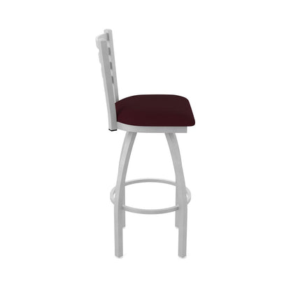 410 Jackie 36" Swivel Bar Stool with Anodized Nickel Finish and Canter Bordeaux Seat