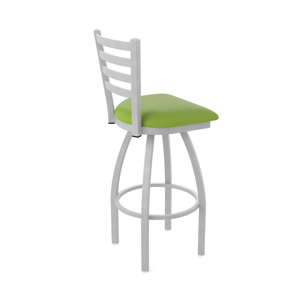 410 Jackie 36" Swivel Bar Stool with Anodized Nickel Finish and Canter Kiwi Green Seat