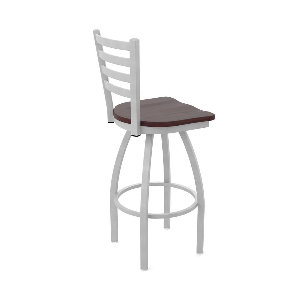 410 Jackie 36" Swivel Bar Stool with Anodized Nickel Finish and Dark Cherry Maple Seat