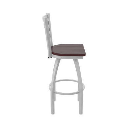 410 Jackie 36" Swivel Bar Stool with Anodized Nickel Finish and Dark Cherry Maple Seat