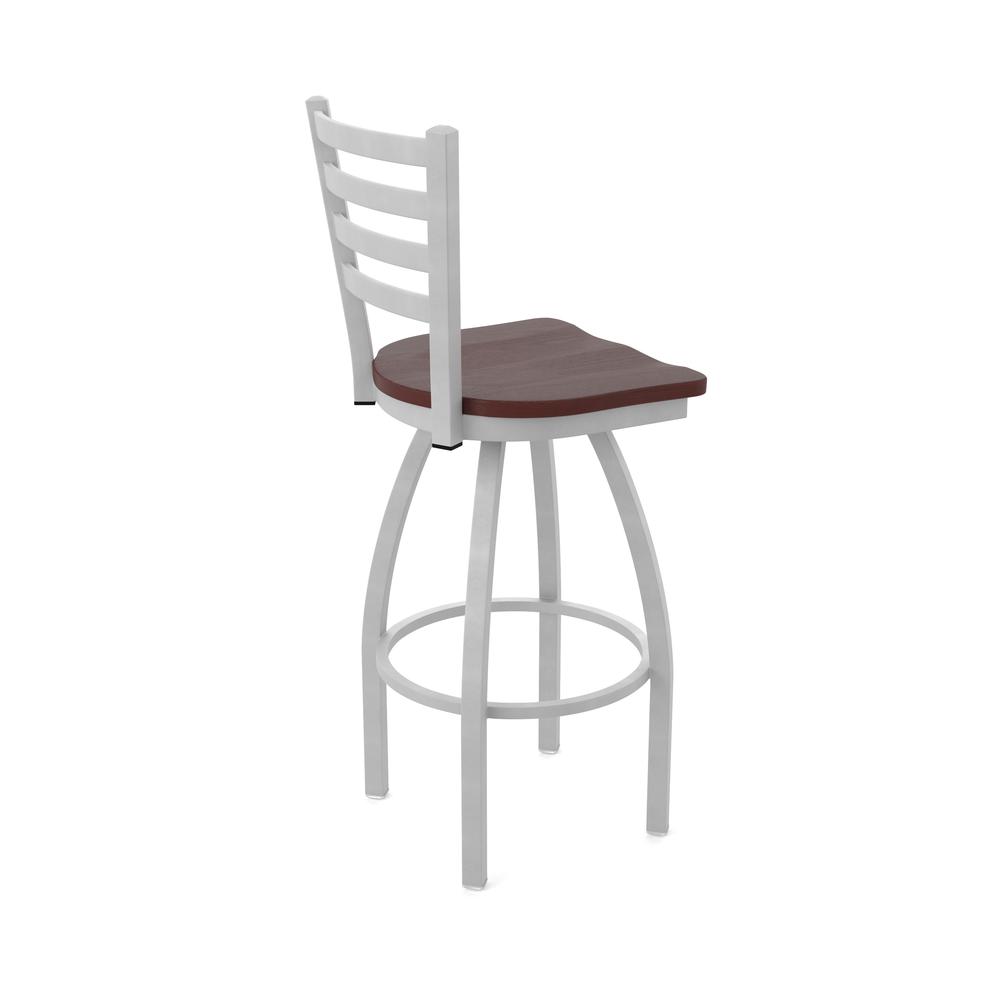 410 Jackie 36" Swivel Bar Stool with Anodized Nickel Finish and Dark Cherry Oak Seat
