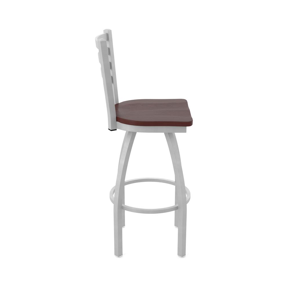 410 Jackie 36" Swivel Bar Stool with Anodized Nickel Finish and Dark Cherry Oak Seat