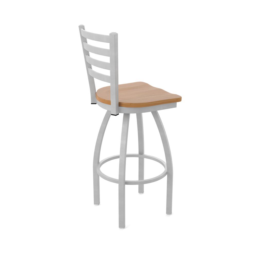 410 Jackie 36" Swivel Bar Stool with Anodized Nickel Finish and Medium Maple Seat
