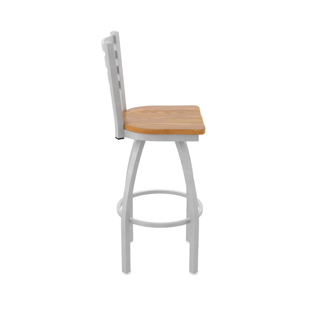 410 Jackie 36" Swivel Bar Stool with Anodized Nickel Finish and Medium Oak Seat
