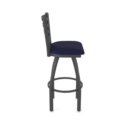 410 Jackie 36" Swivel Bar Stool with Pewter Finish and Canter Twilight Seat