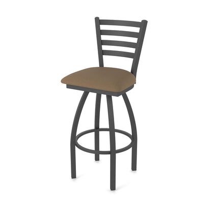 410 Jackie 36" Swivel Bar Stool with Pewter Finish and Rein Thatch Seat