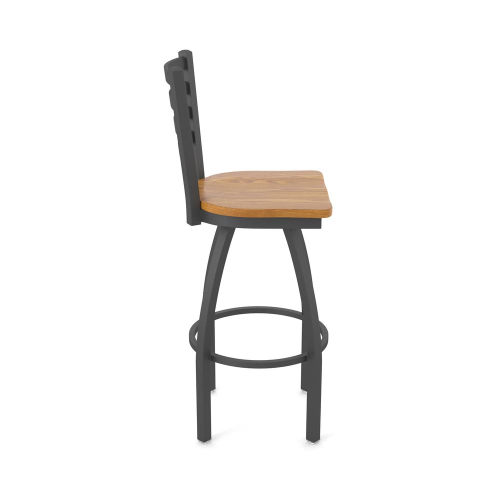 410 Jackie 36" Swivel Bar Stool with Pewter Finish and Medium Oak Seat