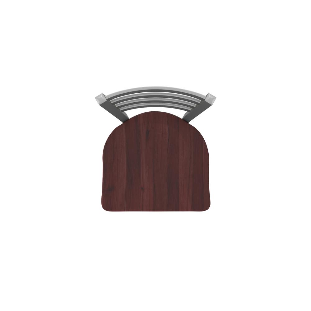 410 Jackie Stainless Steel 30" Swivel Bar Stool with Dark Cherry Maple Seat