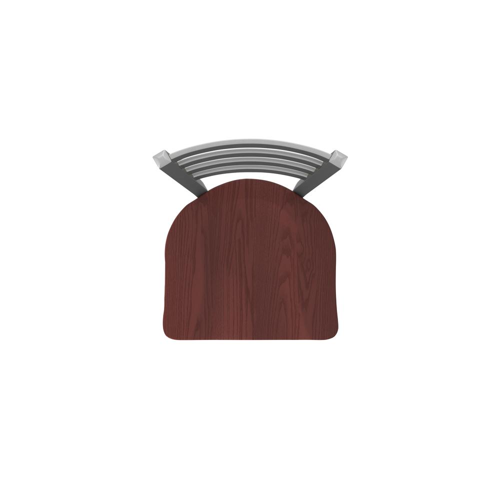 410 Jackie Stainless Steel 30" Swivel Bar Stool with Dark Cherry Oak Seat