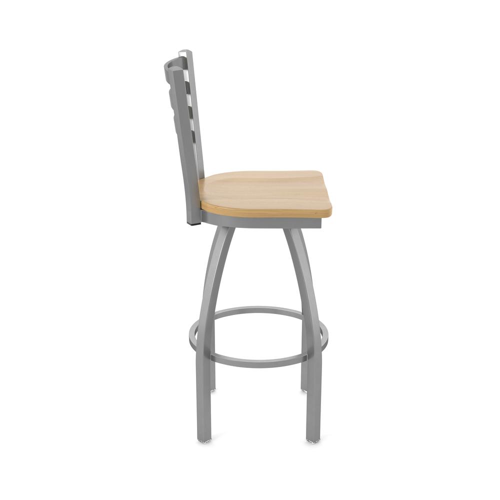 410 Jackie Stainless Steel 30" Swivel Bar Stool with Natural Maple Seat