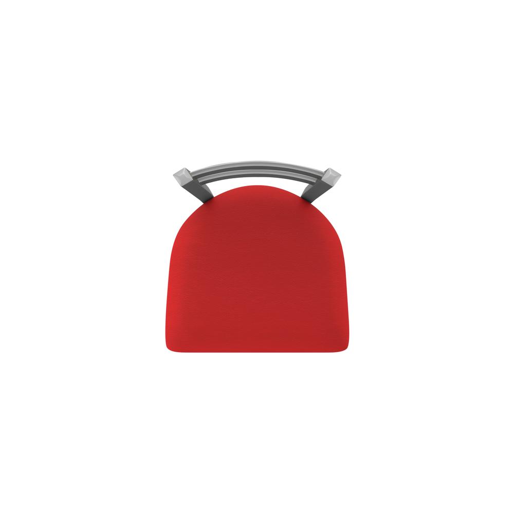 411 Jackie Low Back Stainless Steel 30" Swivel Bar Stool with Canter Red Seat