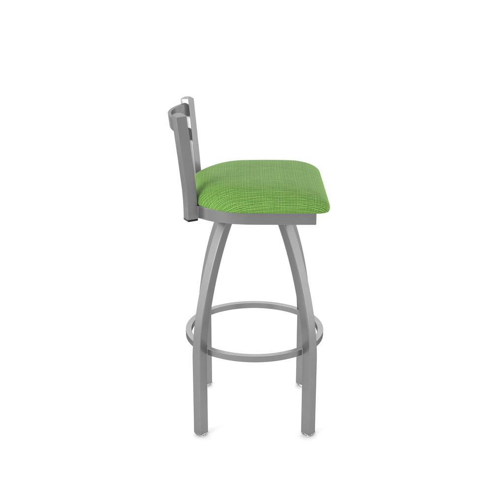 411 Jackie Low Back Stainless Steel 30" Swivel Bar Stool with Graph Parrot Seat