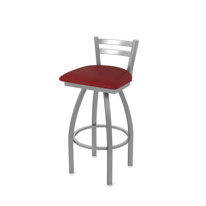 411 Jackie Low Back Stainless Steel 30" Swivel Bar Stool with Graph Ruby Seat