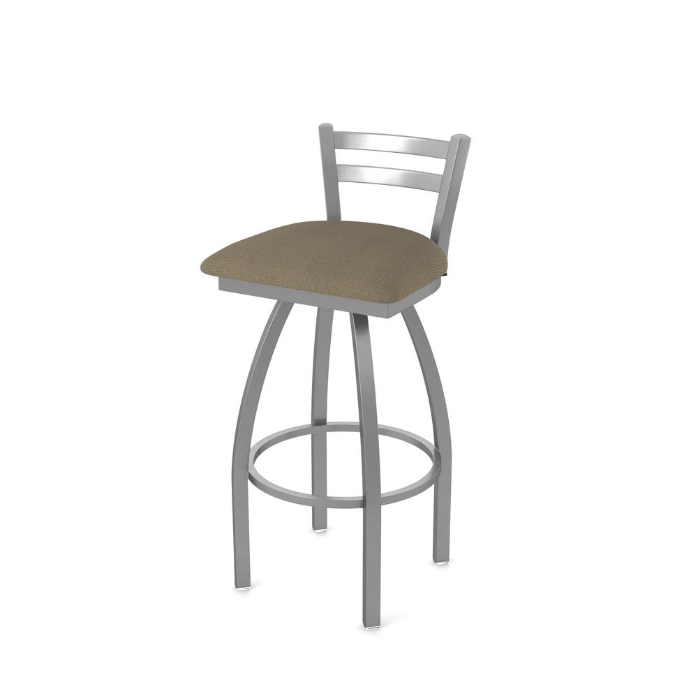 411 Jackie Low Back Stainless Steel 30" Swivel Bar Stool with Graph Cork Seat