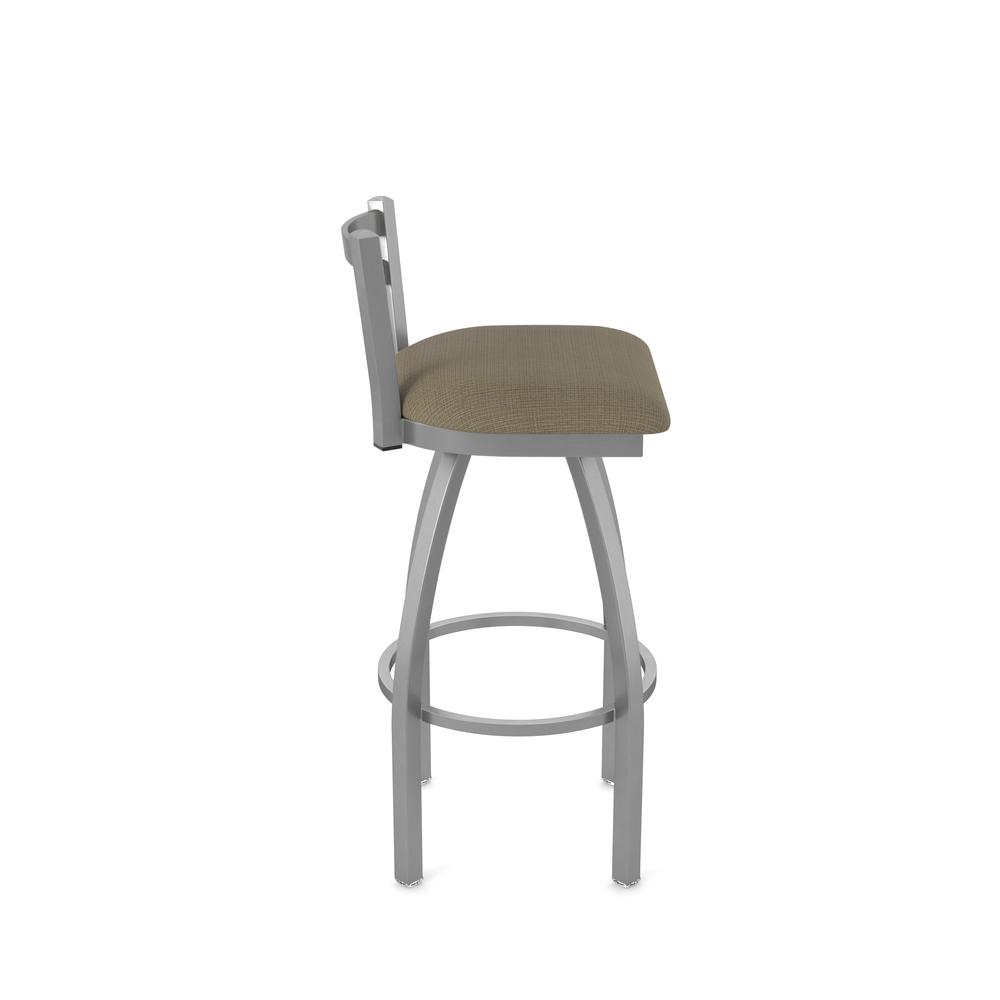 411 Jackie Low Back Stainless Steel 30" Swivel Bar Stool with Graph Cork Seat