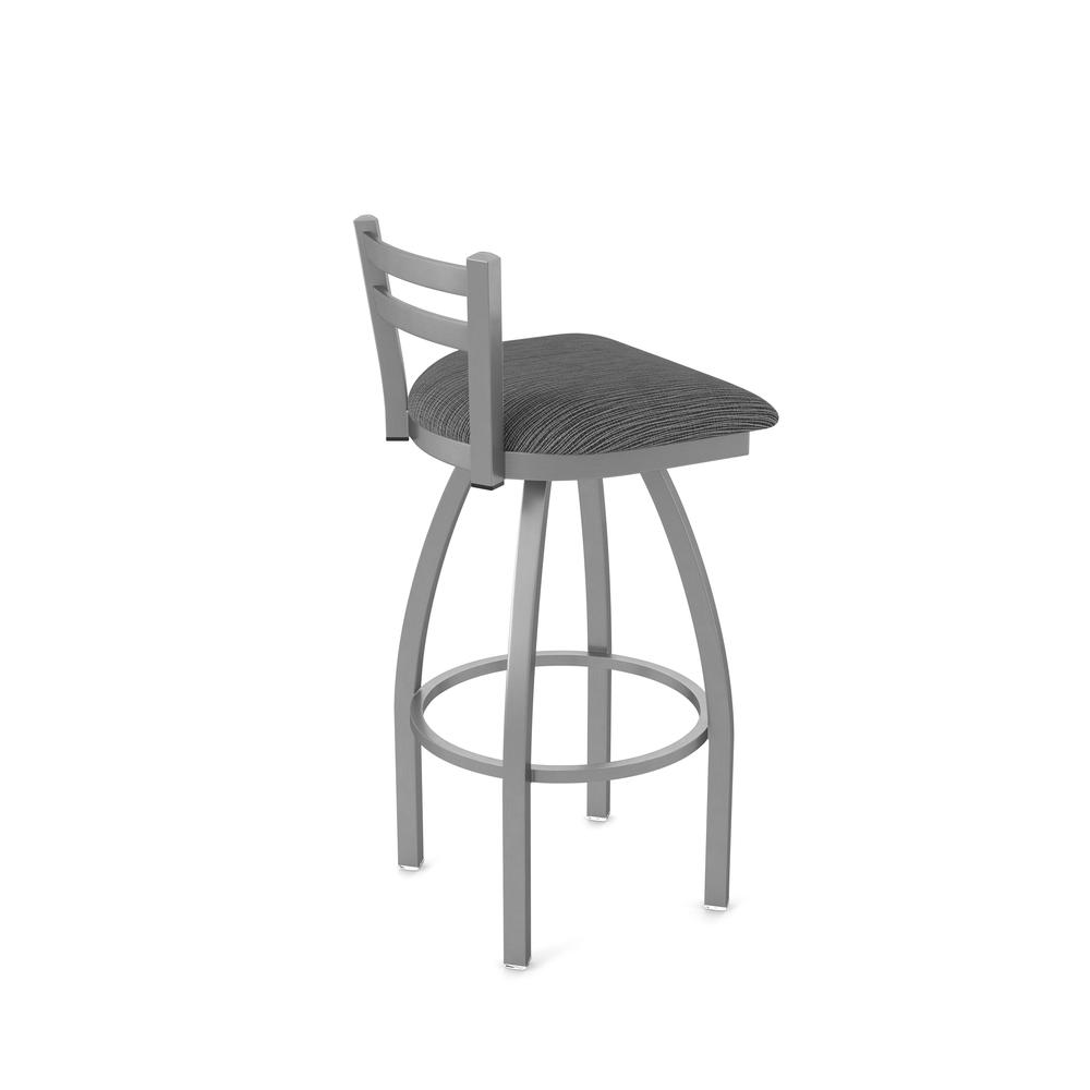 411 Jackie Low Back Stainless Steel 30" Swivel Bar Stool with Graph Coal Seat