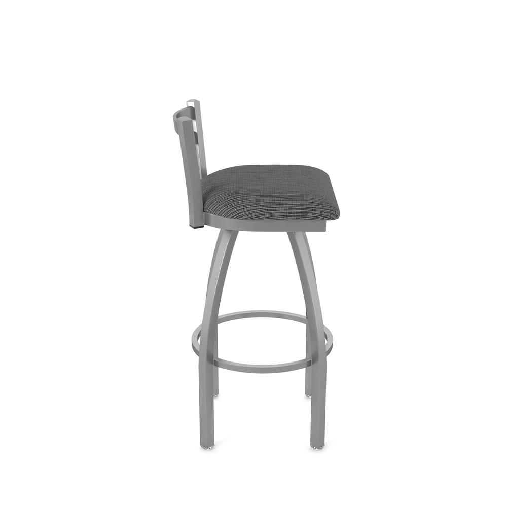 411 Jackie Low Back Stainless Steel 30" Swivel Bar Stool with Graph Coal Seat