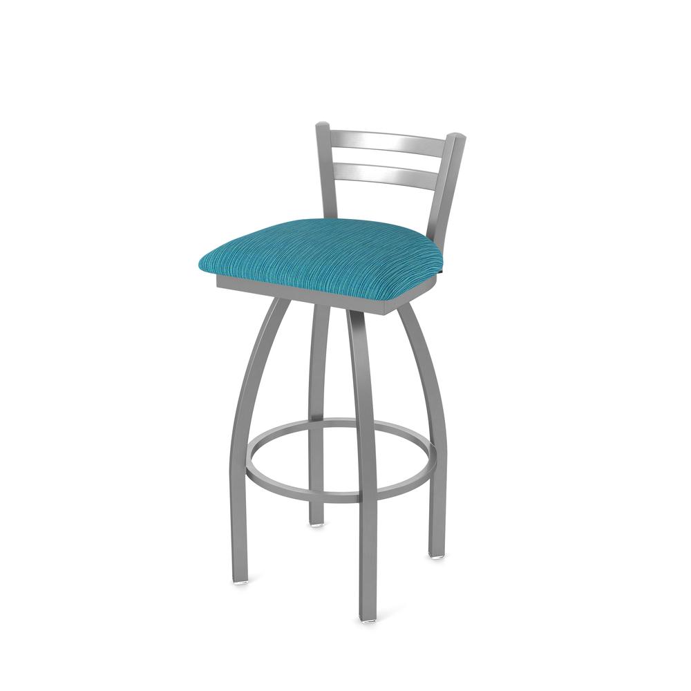 411 Jackie Low Back Stainless Steel 30" Swivel Bar Stool with Graph Tidal Seat