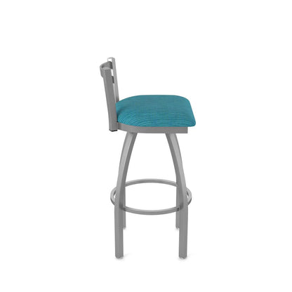 411 Jackie Low Back Stainless Steel 30" Swivel Bar Stool with Graph Tidal Seat