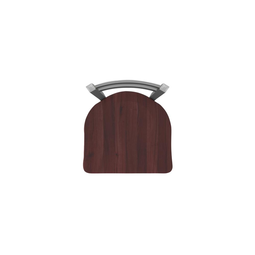 411 Jackie Low Back Stainless Steel 30" Swivel Bar Stool with Dark Cherry Maple Seat