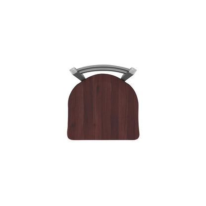 411 Jackie Low Back Stainless Steel 30" Swivel Bar Stool with Dark Cherry Maple Seat