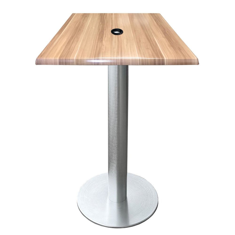 All-Season Table with 36" x 36" Square Natural Top with Umbrella Hole