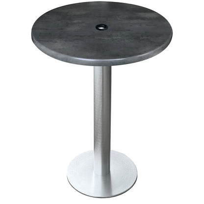 All-Season Table with 36" Diameter Black Steel Top with Umbrella Hole