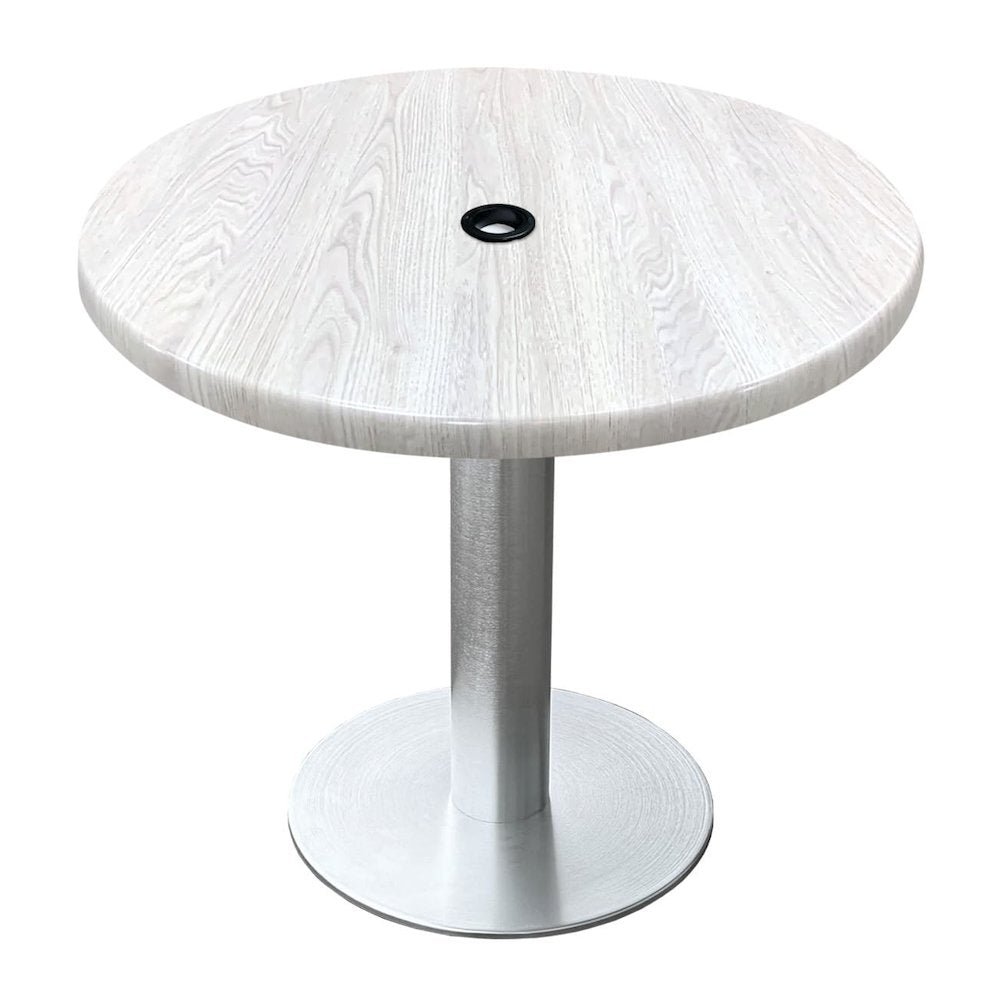 All-Season Table with 36" Diameter White Ash Top with Umbrella Hole