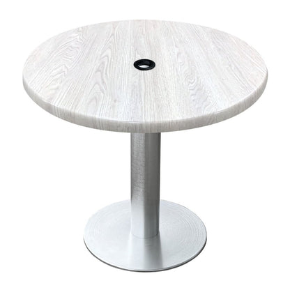 All-Season Table with 36" Diameter White Ash Top with Umbrella Hole