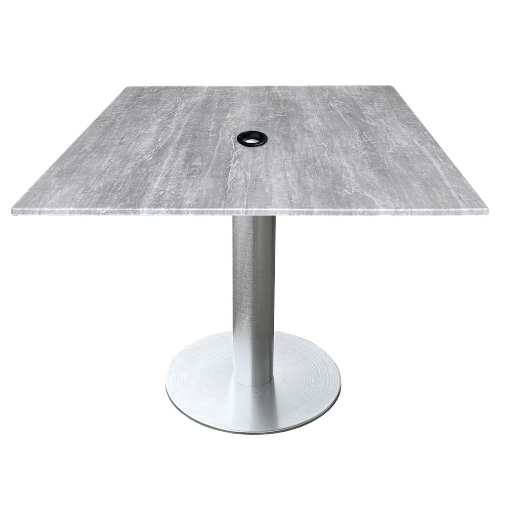 All-Season Table with 36" x 36" Square Greystone Top with Umbrella Hole