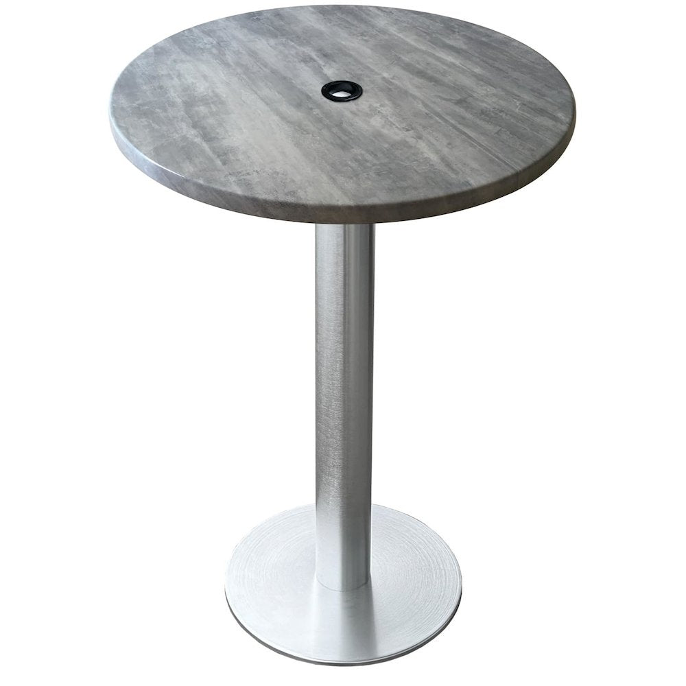 All-Season Table with 30" Diameter Greystone Top with Umbrella Hole