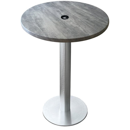 All-Season Table with 30" Diameter Greystone Top with Umbrella Hole