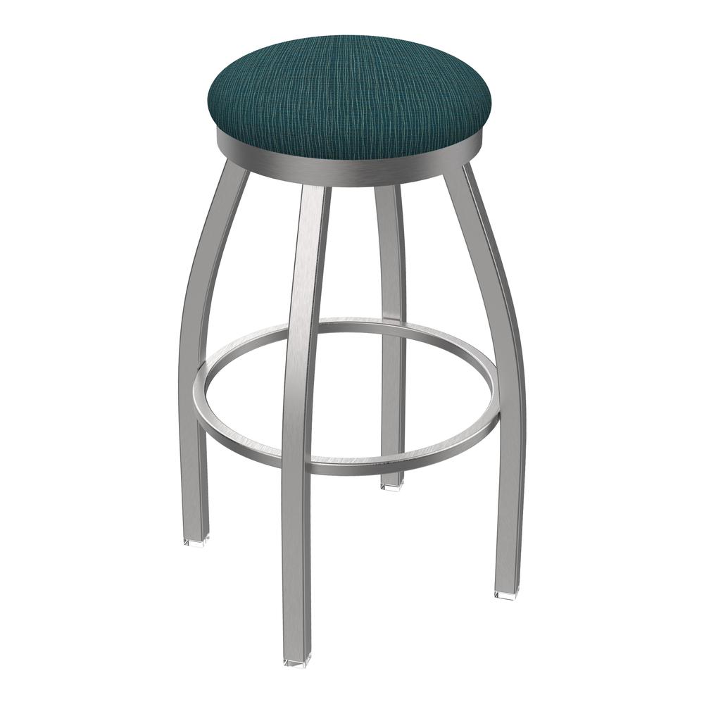 802 Misha Stainless Steel 30" Swivel Bar Stool with Graph Tidal Seat