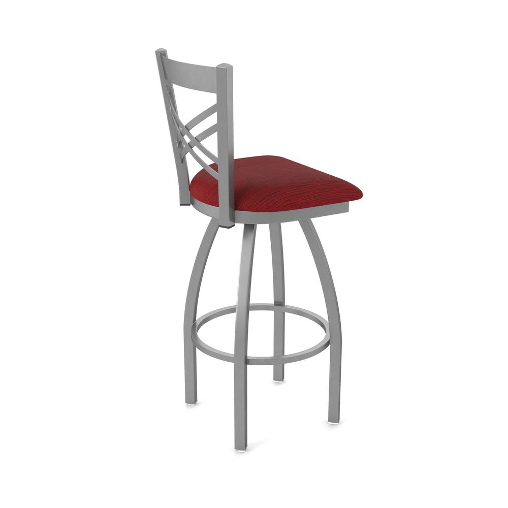 820 Catalina Stainless Steel 30" Swivel Bar Stool with Graph Ruby Seat