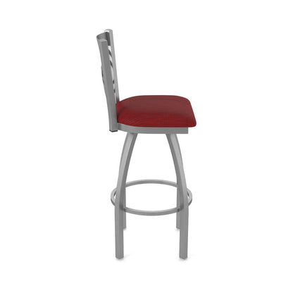 820 Catalina Stainless Steel 30" Swivel Bar Stool with Graph Ruby Seat