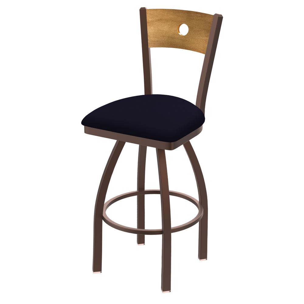830 Voltaire 36" Swivel Counter Stool with Bronze Finish, Medium Back, and Canter Twilight Seat