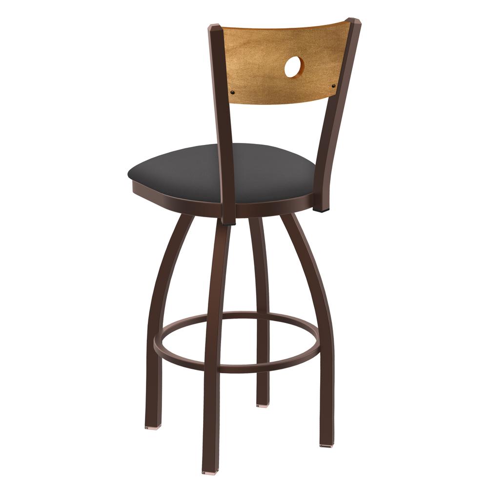 830 Voltaire 36" Swivel Counter Stool with Bronze Finish, Medium Back, and Canter Storm Seat